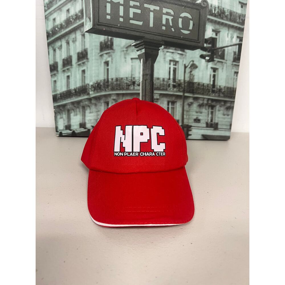 NPC Pixel Gamer Baseball Cap, Adjustable Funny Gamer Hat